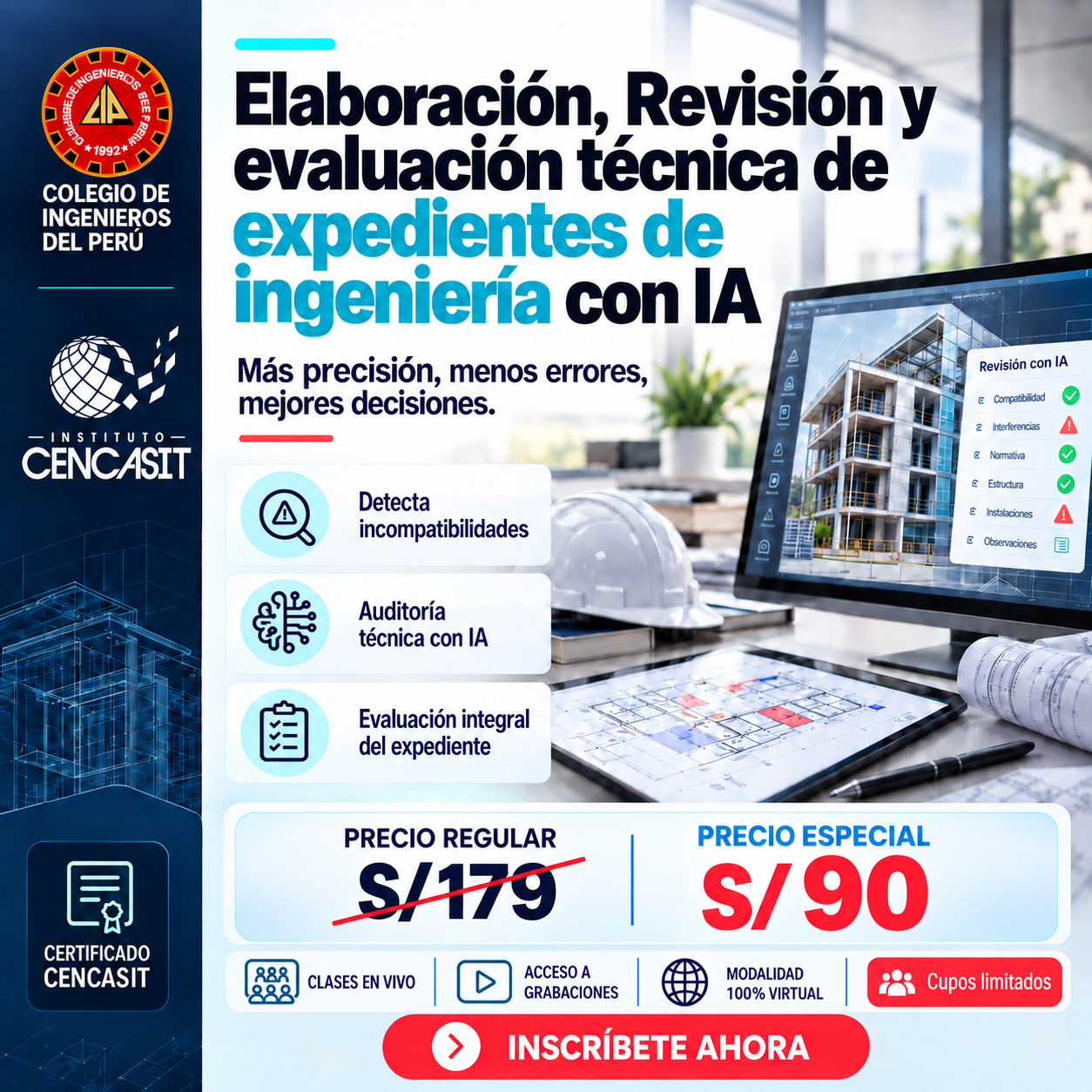 Curso Elaboración, Revisión y Evaluación Técnica de Expedientes de Ingeniería con IA — CENCASIT